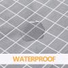 imagesancua Checkered Vinyl Rectangle Tablecloth  60 x 84 Inch  100 Waterproof Oil Spill Proof PVC Table Cloth Wipe Clean Table Cover for Dining Table Buffet Parties and Camping Black and WhiteGrey Checkered