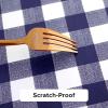 imagesancua Checkered Vinyl Rectangle Tablecloth  60 x 84 Inch  100 Waterproof Oil Spill Proof PVC Table Cloth Wipe Clean Table Cover for Dining Table Buffet Parties and Camping Black and WhiteBlue and White Checkered