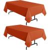 imagesancua 6 Pack Black Tablecloth 90 x 156 Inch  Rectangle Table Cloth for 8 Feet Table Stain and Wrinkle Resistant Washable Polyester Table Cover for Dining Wedding Banquet Party Buffet RestaurantRust