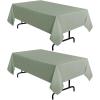 imagesancua 6 Pack Black Tablecloth 90 x 156 Inch  Rectangle Table Cloth for 8 Feet Table Stain and Wrinkle Resistant Washable Polyester Table Cover for Dining Wedding Banquet Party Buffet RestaurantSage Green