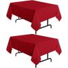 imagesancua 6 Pack Black Tablecloth 90 x 156 Inch  Rectangle Table Cloth for 8 Feet Table Stain and Wrinkle Resistant Washable Polyester Table Cover for Dining Wedding Banquet Party Buffet RestaurantRed