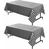 imagesancua Checkered Vinyl Rectangle Tablecloth  52 x 70 Inch  100 Waterproof Oil Proof Spill Proof PVC Table Cloth Wipe Clean Table Cover for Dining Table Buffet Parties and Camping Black and WhiteBlack and White Checkered