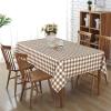 imagesancua 2 Pack Checkered Vinyl Rectangle Tablecloth 54 x 78 Inch 100 Waterproof Oil Proof Spill Proof PVC Table Cloth Wipe Clean Table Cover for Dining Table Buffet Parties Black and WhiteCoffee and White Checkered