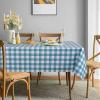 imagesancua 2 Pack Checkered Vinyl Rectangle Tablecloth 54 x 78 Inch 100 Waterproof Oil Proof Spill Proof PVC Table Cloth Wipe Clean Table Cover for Dining Table Buffet Parties Black and WhiteTeal and White Checkered