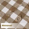 imagesancua 2 Pack Checkered Vinyl Rectangle Tablecloth 54 x 78 Inch 100 Waterproof Oil Proof Spill Proof PVC Table Cloth Wipe Clean Table Cover for Dining Table Buffet Parties Black and WhiteCoffee and White Checkered
