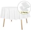 imagesancua 6 Pack Black Tablecloth 90 x 156 Inch  Rectangle Table Cloth for 8 Feet Table Stain and Wrinkle Resistant Washable Polyester Table Cover for Dining Wedding Banquet Party Buffet RestaurantWhite