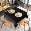 imagesancua 6 Pack Black Tablecloth 90 x 156 Inch  Rectangle Table Cloth for 8 Feet Table Stain and Wrinkle Resistant Washable Polyester Table Cover for Dining Wedding Banquet Party Buffet RestaurantBlack