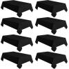 imagesancua 6 Pack Black Tablecloth 90 x 156 Inch  Rectangle Table Cloth for 8 Feet Table Stain and Wrinkle Resistant Washable Polyester Table Cover for Dining Wedding Banquet Party Buffet RestaurantBlack