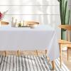 imagesancua 6 Pack Black Tablecloth 90 x 156 Inch  Rectangle Table Cloth for 8 Feet Table Stain and Wrinkle Resistant Washable Polyester Table Cover for Dining Wedding Banquet Party Buffet RestaurantWhite