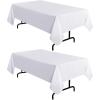 imagesancua 6 Pack Black Tablecloth 90 x 156 Inch  Rectangle Table Cloth for 8 Feet Table Stain and Wrinkle Resistant Washable Polyester Table Cover for Dining Wedding Banquet Party Buffet RestaurantWhite