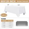 imagesancua 6 Pack Black Tablecloth 90 x 156 Inch  Rectangle Table Cloth for 8 Feet Table Stain and Wrinkle Resistant Washable Polyester Table Cover for Dining Wedding Banquet Party Buffet RestaurantWhite