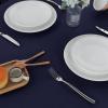 imagesancua 6 Pack Black Tablecloth 90 x 156 Inch  Rectangle Table Cloth for 8 Feet Table Stain and Wrinkle Resistant Washable Polyester Table Cover for Dining Wedding Banquet Party Buffet RestaurantNavy Blue