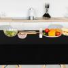imagesancua 6 Pack Black Tablecloth 90 x 156 Inch  Rectangle Table Cloth for 8 Feet Table Stain and Wrinkle Resistant Washable Polyester Table Cover for Dining Wedding Banquet Party Buffet RestaurantBlack