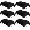 imagesancua 6 Pack Black Tablecloth 90 x 156 Inch  Rectangle Table Cloth for 8 Feet Table Stain and Wrinkle Resistant Washable Polyester Table Cover for Dining Wedding Banquet Party Buffet RestaurantBlack