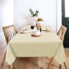 imagesancua 6 Pack Black Tablecloth 90 x 156 Inch  Rectangle Table Cloth for 8 Feet Table Stain and Wrinkle Resistant Washable Polyester Table Cover for Dining Wedding Banquet Party Buffet RestaurantBeige