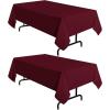 imagesancua 6 Pack Black Tablecloth 90 x 156 Inch  Rectangle Table Cloth for 8 Feet Table Stain and Wrinkle Resistant Washable Polyester Table Cover for Dining Wedding Banquet Party Buffet RestaurantBurgundy