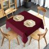 imagesancua 6 Pack Black Tablecloth 90 x 156 Inch  Rectangle Table Cloth for 8 Feet Table Stain and Wrinkle Resistant Washable Polyester Table Cover for Dining Wedding Banquet Party Buffet RestaurantBurgundy