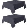 imagesancua 6 Pack Black Tablecloth 90 x 156 Inch  Rectangle Table Cloth for 8 Feet Table Stain and Wrinkle Resistant Washable Polyester Table Cover for Dining Wedding Banquet Party Buffet RestaurantGrey