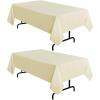 imagesancua 6 Pack Black Tablecloth 90 x 156 Inch  Rectangle Table Cloth for 8 Feet Table Stain and Wrinkle Resistant Washable Polyester Table Cover for Dining Wedding Banquet Party Buffet RestaurantBeige