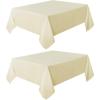 imagesancua 6 Pack Black Tablecloth 90 x 156 Inch  Rectangle Table Cloth for 8 Feet Table Stain and Wrinkle Resistant Washable Polyester Table Cover for Dining Wedding Banquet Party Buffet RestaurantBeige