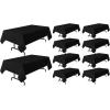 imagesancua 6 Pack Black Tablecloth 90 x 156 Inch  Rectangle Table Cloth for 8 Feet Table Stain and Wrinkle Resistant Washable Polyester Table Cover for Dining Wedding Banquet Party Buffet RestaurantBlack