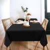 imagesancua 6 Pack Black Tablecloth 90 x 156 Inch  Rectangle Table Cloth for 8 Feet Table Stain and Wrinkle Resistant Washable Polyester Table Cover for Dining Wedding Banquet Party Buffet RestaurantBlack