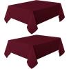 imagesancua 6 Pack Black Tablecloth 90 x 156 Inch  Rectangle Table Cloth for 8 Feet Table Stain and Wrinkle Resistant Washable Polyester Table Cover for Dining Wedding Banquet Party Buffet RestaurantBurgundy