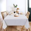 imagesancua 6 Pack Black Tablecloth 90 x 156 Inch  Rectangle Table Cloth for 8 Feet Table Stain and Wrinkle Resistant Washable Polyester Table Cover for Dining Wedding Banquet Party Buffet RestaurantWhite