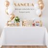 imagesancua 6 Pack Black Tablecloth 90 x 156 Inch  Rectangle Table Cloth for 8 Feet Table Stain and Wrinkle Resistant Washable Polyester Table Cover for Dining Wedding Banquet Party Buffet RestaurantWhite