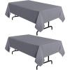 imagesancua 6 Pack Black Tablecloth 90 x 156 Inch  Rectangle Table Cloth for 8 Feet Table Stain and Wrinkle Resistant Washable Polyester Table Cover for Dining Wedding Banquet Party Buffet RestaurantLight Grey