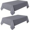 imagesancua 6 Pack Black Tablecloth 90 x 156 Inch  Rectangle Table Cloth for 8 Feet Table Stain and Wrinkle Resistant Washable Polyester Table Cover for Dining Wedding Banquet Party Buffet RestaurantLight Grey