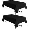 imagesancua 6 Pack Black Tablecloth 90 x 156 Inch  Rectangle Table Cloth for 8 Feet Table Stain and Wrinkle Resistant Washable Polyester Table Cover for Dining Wedding Banquet Party Buffet RestaurantBlack