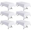 imagesancua 6 Pack Black Tablecloth 90 x 156 Inch  Rectangle Table Cloth for 8 Feet Table Stain and Wrinkle Resistant Washable Polyester Table Cover for Dining Wedding Banquet Party Buffet RestaurantWhite