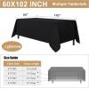 imagesancua 6 Pack Black Tablecloth 90 x 156 Inch  Rectangle Table Cloth for 8 Feet Table Stain and Wrinkle Resistant Washable Polyester Table Cover for Dining Wedding Banquet Party Buffet RestaurantBlack
