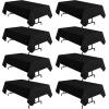 imagesancua 6 Pack Black Tablecloth 90 x 156 Inch  Rectangle Table Cloth for 8 Feet Table Stain and Wrinkle Resistant Washable Polyester Table Cover for Dining Wedding Banquet Party Buffet RestaurantBlack