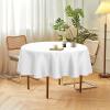 imagesancua 6 Pack Black Tablecloth 90 x 156 Inch  Rectangle Table Cloth for 8 Feet Table Stain and Wrinkle Resistant Washable Polyester Table Cover for Dining Wedding Banquet Party Buffet RestaurantWhite