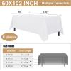 imagesancua 6 Pack Black Tablecloth 90 x 156 Inch  Rectangle Table Cloth for 8 Feet Table Stain and Wrinkle Resistant Washable Polyester Table Cover for Dining Wedding Banquet Party Buffet RestaurantWhite