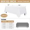 imagesancua 6 Pack Black Tablecloth 90 x 156 Inch  Rectangle Table Cloth for 8 Feet Table Stain and Wrinkle Resistant Washable Polyester Table Cover for Dining Wedding Banquet Party Buffet RestaurantWhite
