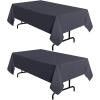 imagesancua 6 Pack Black Tablecloth 90 x 156 Inch  Rectangle Table Cloth for 8 Feet Table Stain and Wrinkle Resistant Washable Polyester Table Cover for Dining Wedding Banquet Party Buffet RestaurantGrey