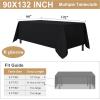 imagesancua 6 Pack Black Tablecloth 90 x 156 Inch  Rectangle Table Cloth for 8 Feet Table Stain and Wrinkle Resistant Washable Polyester Table Cover for Dining Wedding Banquet Party Buffet RestaurantBlack