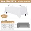 imagesancua 6 Pack Black Tablecloth 90 x 156 Inch  Rectangle Table Cloth for 8 Feet Table Stain and Wrinkle Resistant Washable Polyester Table Cover for Dining Wedding Banquet Party Buffet RestaurantWhite