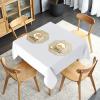imagesancua 6 Pack Black Tablecloth 90 x 156 Inch  Rectangle Table Cloth for 8 Feet Table Stain and Wrinkle Resistant Washable Polyester Table Cover for Dining Wedding Banquet Party Buffet RestaurantWhite