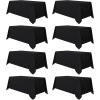 imagesancua 6 Pack Black Tablecloth 90 x 156 Inch  Rectangle Table Cloth for 8 Feet Table Stain and Wrinkle Resistant Washable Polyester Table Cover for Dining Wedding Banquet Party Buffet RestaurantBlack
