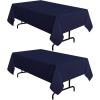 imagesancua 6 Pack Black Tablecloth 90 x 156 Inch  Rectangle Table Cloth for 8 Feet Table Stain and Wrinkle Resistant Washable Polyester Table Cover for Dining Wedding Banquet Party Buffet RestaurantNavy Blue