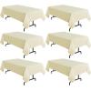 imagesancua 6 Pack Black Tablecloth 90 x 156 Inch  Rectangle Table Cloth for 8 Feet Table Stain and Wrinkle Resistant Washable Polyester Table Cover for Dining Wedding Banquet Party Buffet RestaurantBeige