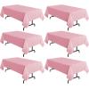 imagesancua 6 Pack Black Tablecloth 90 x 156 Inch  Rectangle Table Cloth for 8 Feet Table Stain and Wrinkle Resistant Washable Polyester Table Cover for Dining Wedding Banquet Party Buffet RestaurantPink