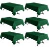 imagesancua 6 Pack Black Tablecloth 90 x 156 Inch  Rectangle Table Cloth for 8 Feet Table Stain and Wrinkle Resistant Washable Polyester Table Cover for Dining Wedding Banquet Party Buffet RestaurantHunter Green