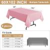 imagesancua 6 Pack Black Tablecloth 90 x 156 Inch  Rectangle Table Cloth for 8 Feet Table Stain and Wrinkle Resistant Washable Polyester Table Cover for Dining Wedding Banquet Party Buffet RestaurantPink