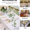 imagesancua 6 Pack Black Tablecloth 90 x 156 Inch  Rectangle Table Cloth for 8 Feet Table Stain and Wrinkle Resistant Washable Polyester Table Cover for Dining Wedding Banquet Party Buffet RestaurantWhite