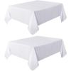 imagesancua 6 Pack Black Tablecloth 90 x 156 Inch  Rectangle Table Cloth for 8 Feet Table Stain and Wrinkle Resistant Washable Polyester Table Cover for Dining Wedding Banquet Party Buffet RestaurantWhite